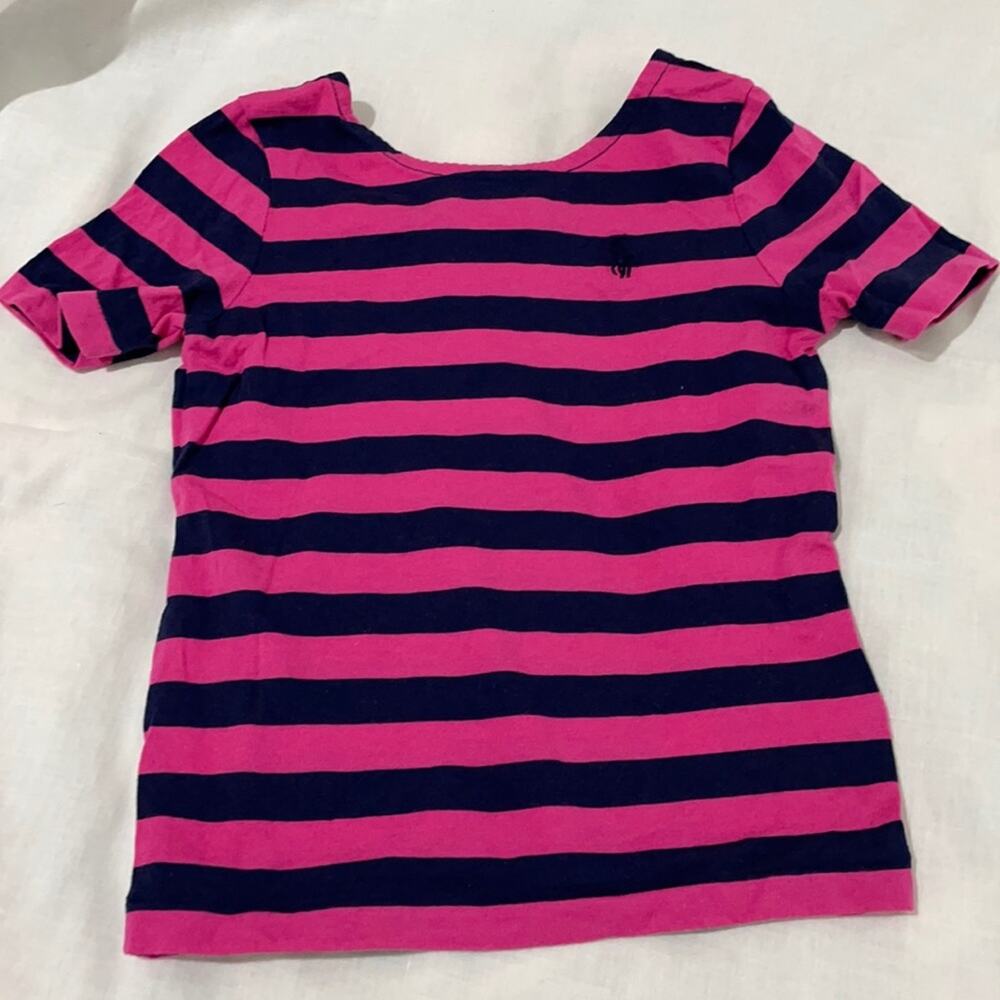 Ralph Lauren 4t navy hot pink stipe t worn once